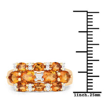 Load image into Gallery viewer, 14K Yellow Gold Plated 2.48 Carat Genuine Citrine &amp; White Topaz .925 Sterling Silver Ring
