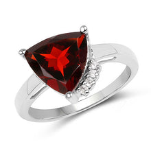 Load image into Gallery viewer, 3.56 Carat Genuine Garnet and White Topaz .925 Sterling Silver Ring
