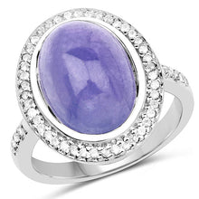 Load image into Gallery viewer, 8.26 Carat Genuine Tanzanite &amp; White Topaz .925 Sterling Silver Ring
