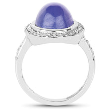 Load image into Gallery viewer, 8.26 Carat Genuine Tanzanite &amp; White Topaz .925 Sterling Silver Ring
