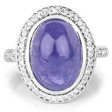 Load image into Gallery viewer, 8.26 Carat Genuine Tanzanite &amp; White Topaz .925 Sterling Silver Ring

