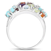 将图片加载到图库查看器，4.03 Carat Genuine Multi Stones .925 Sterling Silver Ring
