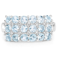 Load image into Gallery viewer, 2.29 Carat Genuine Blue Topaz &amp; White Topaz .925 Sterling Silver Ring
