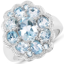 将图片加载到图库查看器，6.64 Carat Genuine Blue Topaz .925 Sterling Silver Ring
