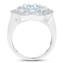 将图片加载到图库查看器，6.64 Carat Genuine Blue Topaz .925 Sterling Silver Ring
