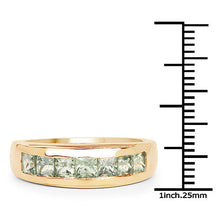 将图片加载到图库查看器，14K Yellow Gold Plated 1.26 Carat Genuine Green Sapphire .925 Sterling Silver Ring

