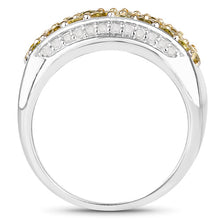 将图片加载到图库查看器，1.91 Carat Genuine Yellow Diamond and White Diamond .925 Sterling Silver Ring
