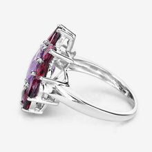 将图片加载到图库查看器，5.65 Carat Genuine Amethyst and Rhodolite .925 Sterling Silver Ring
