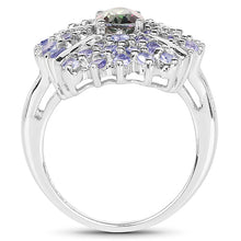 Load image into Gallery viewer, 2.86 Carat Genuine Mystic Topaz and Tanzanite .925 Sterling Silver Ring
