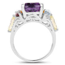 将图片加载到图库查看器，6.30 Carat Genuine Multi Stone .925 Sterling Silver Ring
