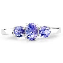 Load image into Gallery viewer, 0.90 Carat Genuine Tanzanite .925 Sterling Silver Ring
