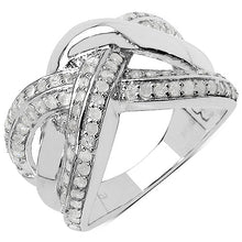Load image into Gallery viewer, 0.55 Carat Genuine White Diamond .925 Sterling Silver Ring
