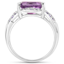 Load image into Gallery viewer, 3.08 Carat Genuine Amethyst and Tanzanite .925 Sterling Silver Ring
