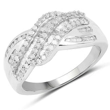 Load image into Gallery viewer, 0.64 Carat Genuine White Diamond .925 Sterling Silver Ring
