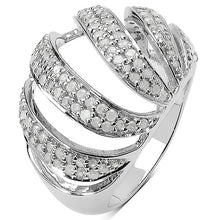将图片加载到图库查看器，0.98 Carat Genuine White Diamond .925 Sterling Silver Ring
