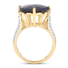 Load image into Gallery viewer, 8.39 Carat Dyed Sapphire and White Topaz .925 Sterling Silver Ring
