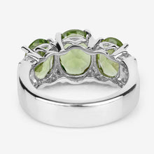 将图片加载到图库查看器，4.14 Carat Genuine Peridot and White Topaz .925 Sterling Silver Ring
