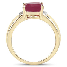 Load image into Gallery viewer, 3.44 Carat Glass Filled Ruby and White Topaz .925 Sterling Silver Ring
