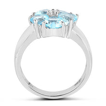 Load image into Gallery viewer, 2.58 Carat Genuine Blue Topaz and White Topaz .925 Sterling Silver Ring
