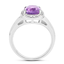 Load image into Gallery viewer, 2.13 Carat Genuine  Amethyst and White Topaz .925 Sterling Silver Ring
