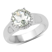 Load image into Gallery viewer, 1.87 Carat Genuine Green Amethyst and White Topaz .925 Sterling Silver Ring
