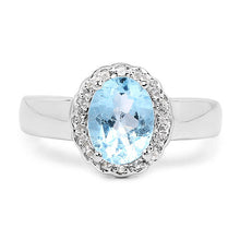 Load image into Gallery viewer, 2.58 Carat Genuine  Blue Topaz and White Topaz .925 Sterling Silver Ring
