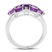 Load image into Gallery viewer, 3.05 Carat Genuine  Amethyst and White Topaz .925 Sterling Silver Ring
