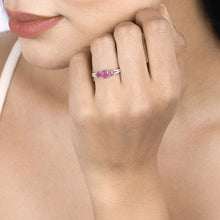 Load image into Gallery viewer, 1.02 Carat Genuine Ruby and White Diamond 14K White Gold Ring

