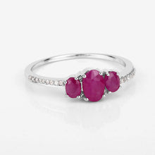 Load image into Gallery viewer, 1.02 Carat Genuine Ruby and White Diamond 14K White Gold Ring
