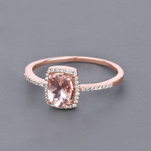 Load image into Gallery viewer, 0.82 Carat Genuine Morganite and White Diamond 14K Rose Gold Ring
