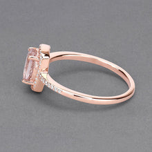 Load image into Gallery viewer, 0.82 Carat Genuine Morganite and White Diamond 14K Rose Gold Ring
