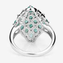 将图片加载到图库查看器，2.68 Carat Genuine Zambian Emerald and White Zircon .925 Sterling Silver Ring
