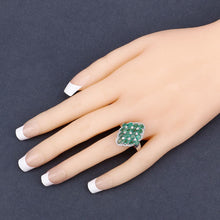 将图片加载到图库查看器，2.68 Carat Genuine Zambian Emerald and White Zircon .925 Sterling Silver Ring
