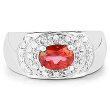 将图片加载到图库查看器，1.37 Carat Genuine Pink Topaz and White Cubic Zirconia .925 Sterling Silver Ring
