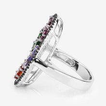 将图片加载到图库查看器，5.01 Carat Genuine Multi Stones .925 Sterling Silver Ring
