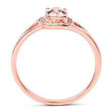 Load image into Gallery viewer, 0.78 Carat Genuine Morganite and White Diamond 14K Rose Gold Ring
