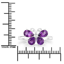 Load image into Gallery viewer, 1.35 Carat Genuine Amethyst and Created White Sapphire .925 Sterling Silver Ring
