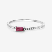Load image into Gallery viewer, 0.22 Carat Genuine Ruby and White Diamond 14K White Gold Ring
