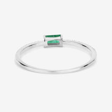将图片加载到图库查看器，0.18 Carat Genuine Zambian Emerald and White Diamond 14K White Gold Ring
