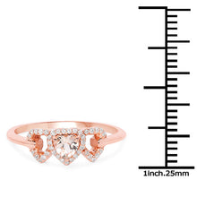 Load image into Gallery viewer, 0.37 Carat Genuine Morganite and White Diamond 14K Rose Gold Ring
