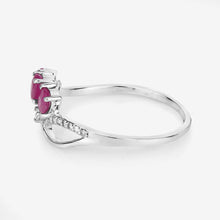 Load image into Gallery viewer, 0.71 Carat Genuine Ruby and White Diamond 14K White Gold Ring
