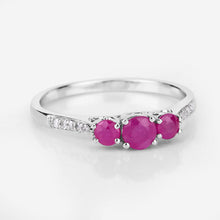 将图片加载到图库查看器，0.61 Carat Genuine Ruby and White Diamond 14K White Gold Ring
