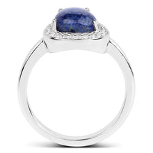 Load image into Gallery viewer, 2.03 Carat Genuine Lapis And White Topaz .925 Sterling Silver Ring
