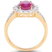 Load image into Gallery viewer, 2.84 Carat Genuine Burma Ruby and White Diamond 18K Yellow Gold Ring
