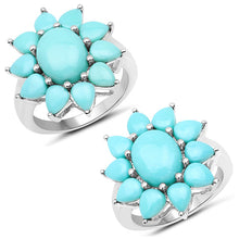 将图片加载到图库查看器，5.20 Carat Genuine Turquoise .925 Sterling Silver Ring
