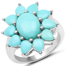 将图片加载到图库查看器，5.20 Carat Genuine Turquoise .925 Sterling Silver Ring
