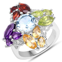 Load image into Gallery viewer, 6.13 Carat Genuine Multi Stones .925 Sterling Silver Ring

