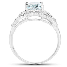 Load image into Gallery viewer, 1.50 Carat Genuine Aquamarine .925 Sterling Silver Ring
