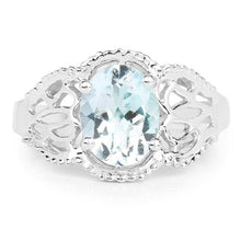 Load image into Gallery viewer, 1.50 Carat Genuine Aquamarine .925 Sterling Silver Ring
