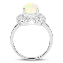 Load image into Gallery viewer, 1.73 Carat Genuine Ethiopian Opal &amp; White Topaz .925 Sterling Silver Ring
